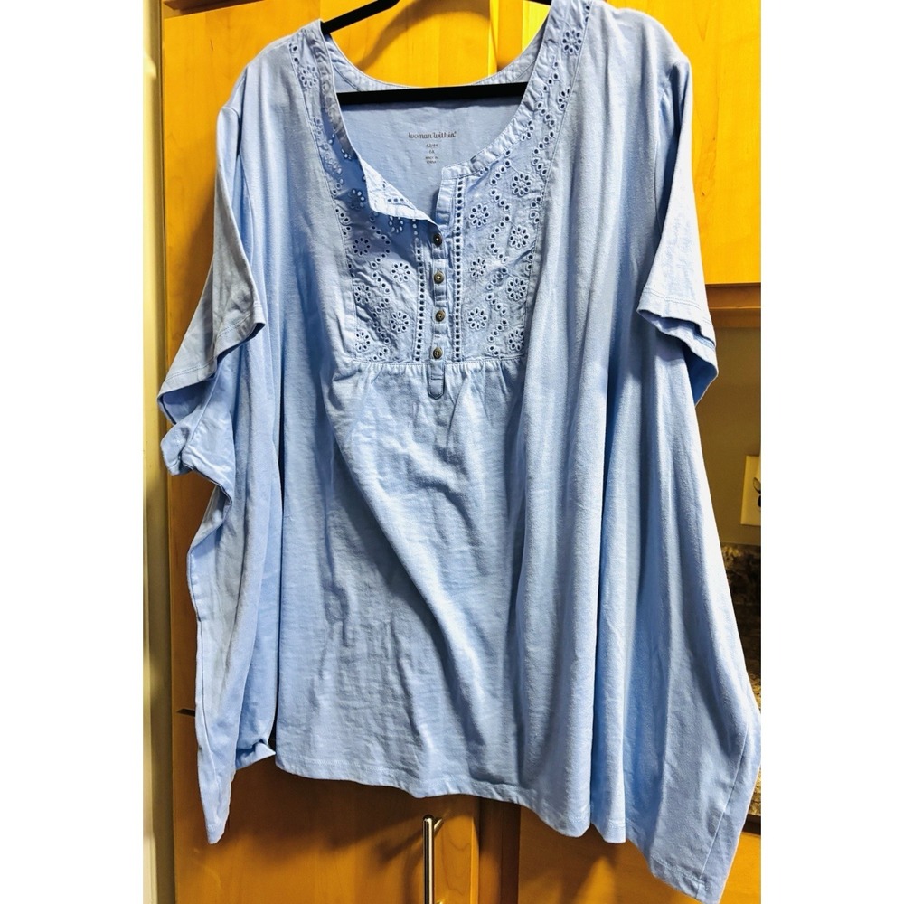 Woman Within , 6x plus Blue Top